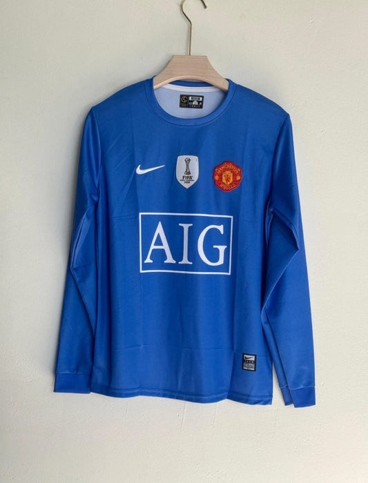 Manchester United 2007/08 Ronaldo #7 Third Kit – Blue Retro Jersey Premium Quality 2007 2008