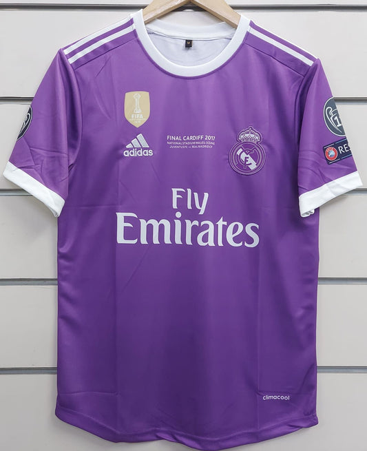 Real Madrid 2017–18 Ronaldo #7 Away Kit – Iconic Black Edition | UCL Champion Jersey 🏆